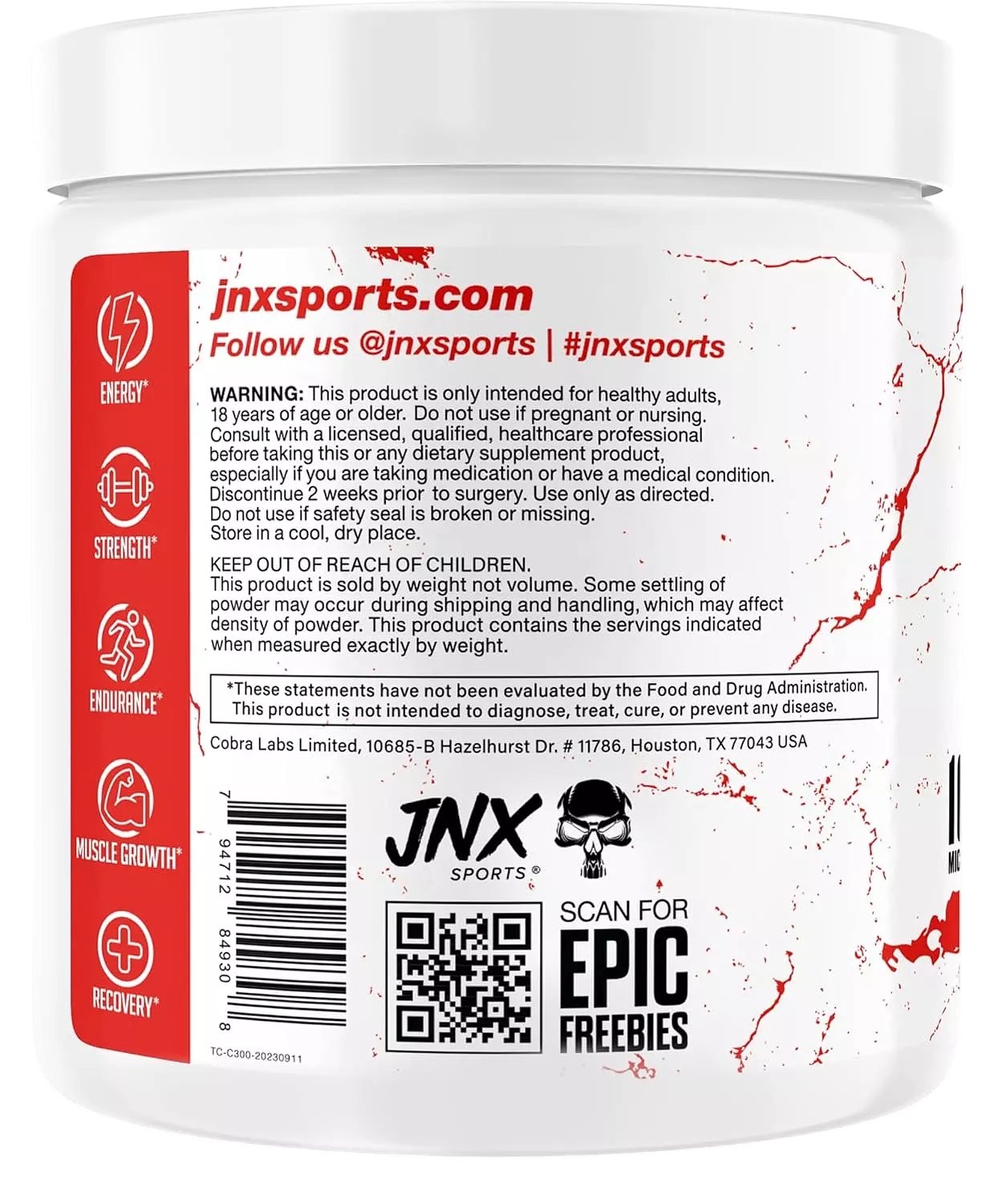 The Curse Creatine Monohydrate 300g – Pure Creatine for Strength, Power & Recovery (60 Servings)