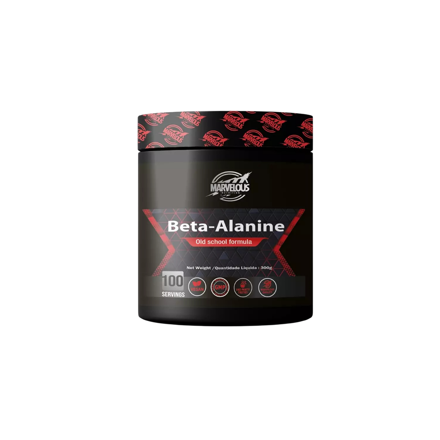 Marvelous Nutrition Beta-Alanine Old School Formula 300g (100 Servings) – Endurance, Strength & Performance