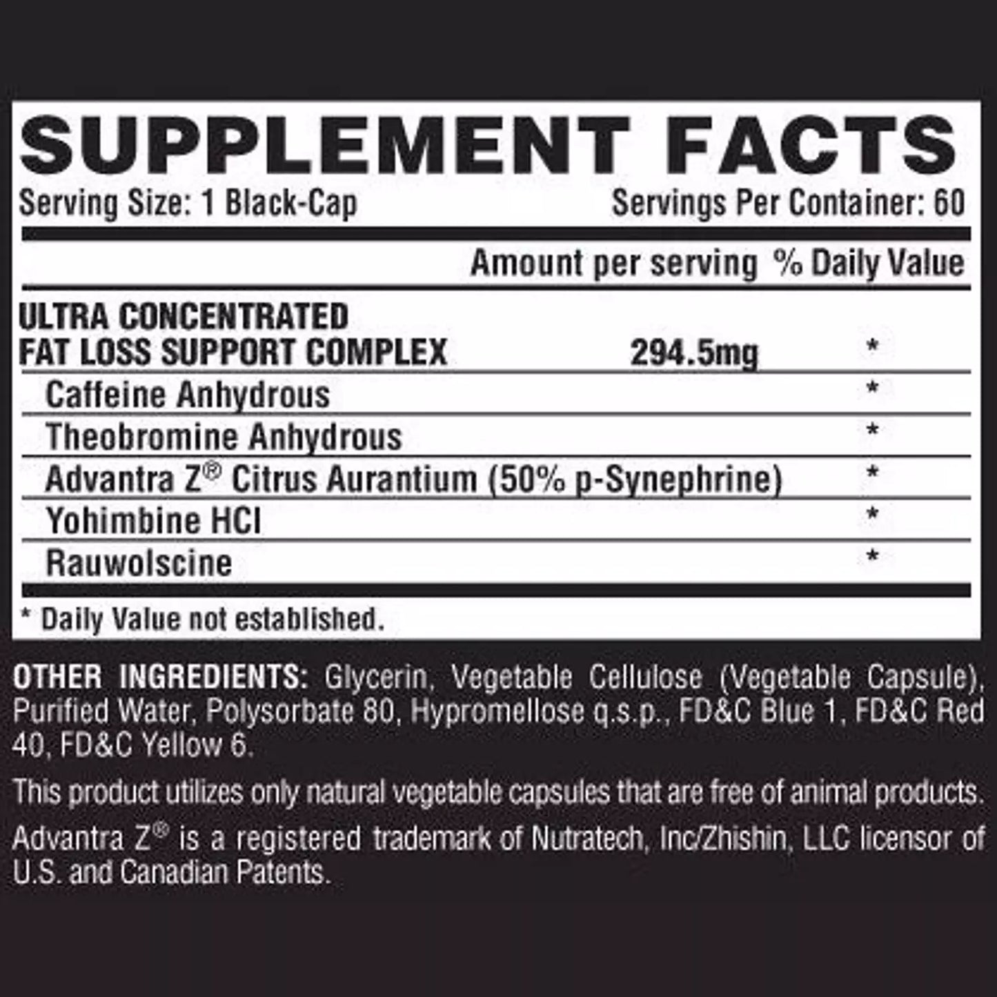 Nutrex Research Lipo 6 Black Ultra Concentrat-60Serv Men .-60Caps.