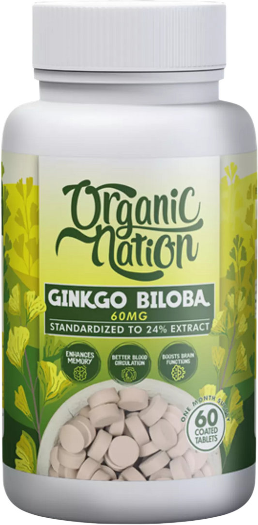 أورجانيك نيشن جينكو بيلوبا 60 ملغ - 60 جرعة - 60 قرص مغلف