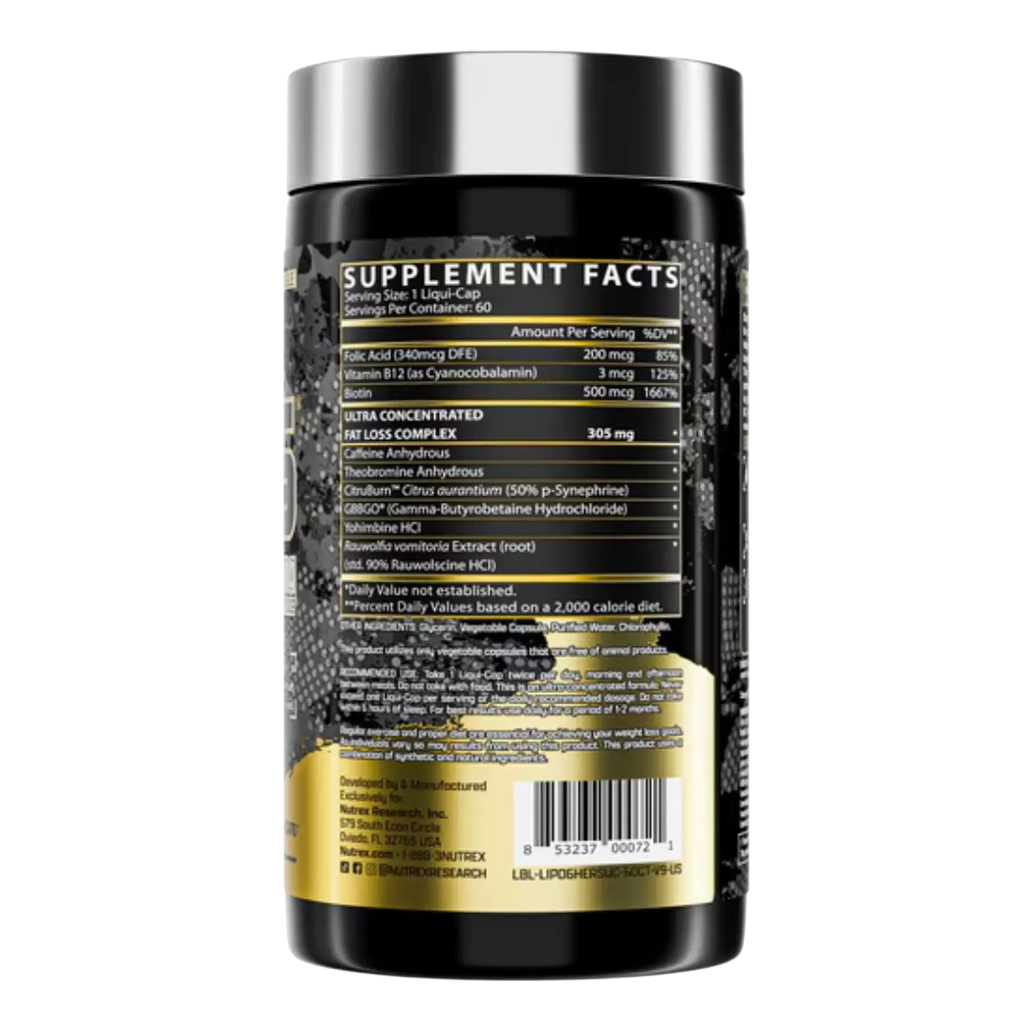 Nutrex Lipo 6 Hers – 60 Capsules Women’s Fat Burner & Energy Support