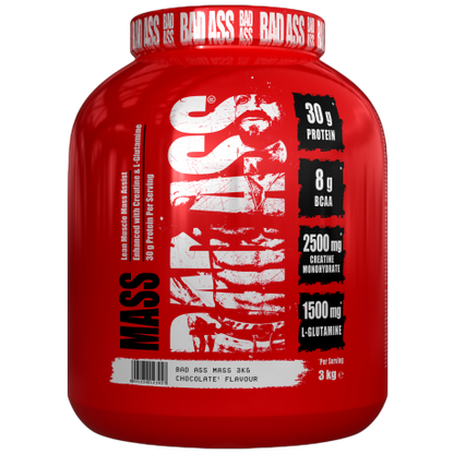 Bad Ass Mass With Creatine+Glutamine-30serving-3kg-Chocolate