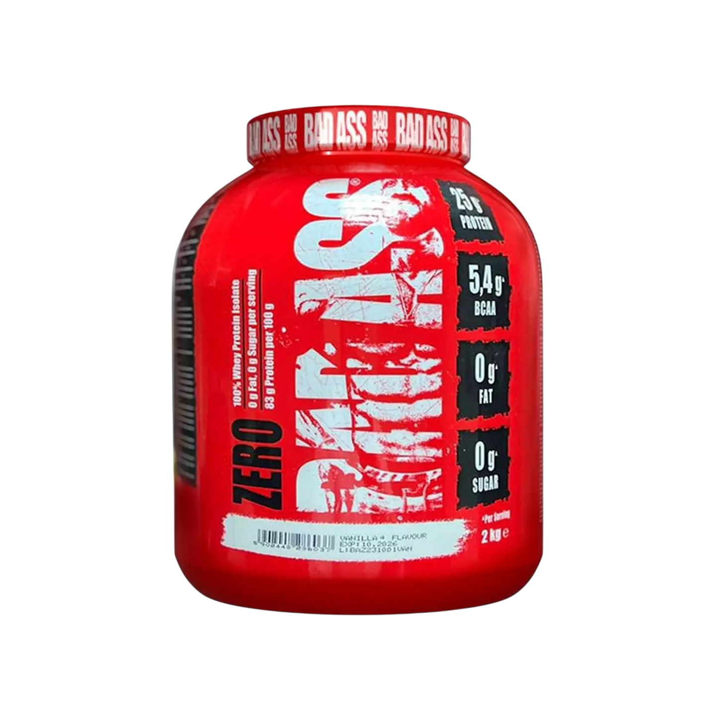 Bad Ass Zero Protein 2kg – Whey Protein Isolate for Lean Muscle Growth & Recovery (66 Servings)