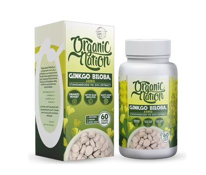 Organic Nation Ginkgo Biloba 60MG-60Serv.-60Coated Tablets