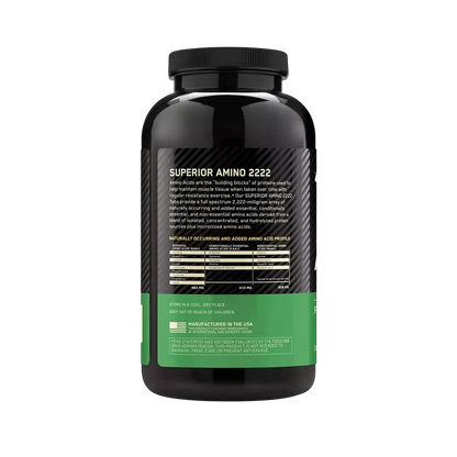 Optimum Nutrition Amino 2222 Tabs – Full Amino Acid Spectrum – 160 Tablets (80 Servings)