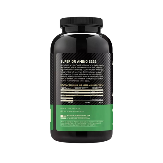 Optimum Nutrition Amino 2222 Tabs – Full Amino Acid Spectrum – 160 Tablets (80 Servings)
