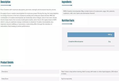 Quamtrax Pure Creatine 300g – 100 Servings