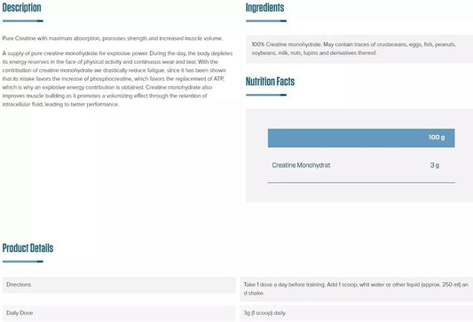 Quamtrax Pure Creatine 300g – 100 Servings