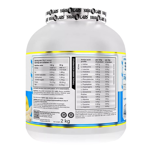 Yava Labs Whey Protein 2kg – High Quality Protein for Muscle Growth & Recovery (66 Servings)
