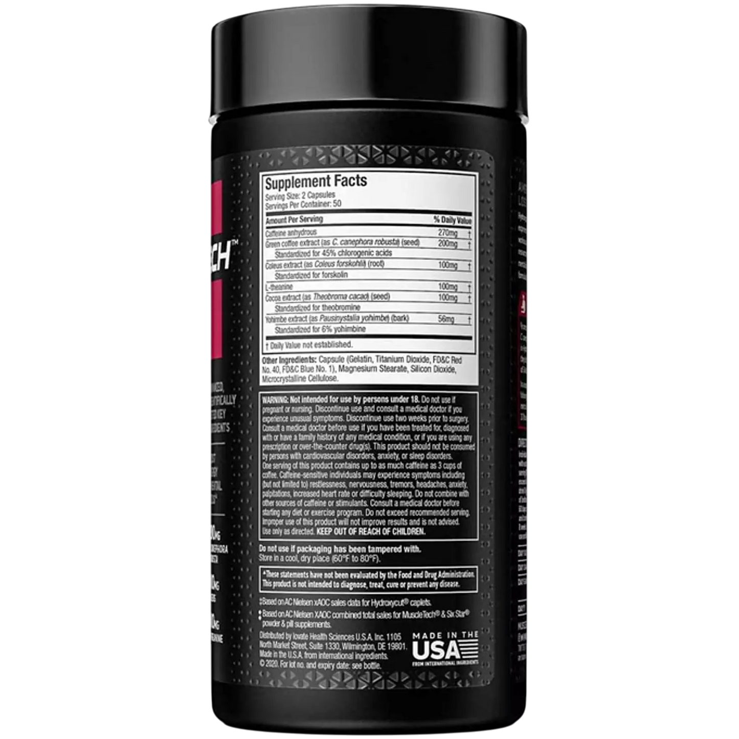 Muscletech Hydroxycut Hardcore Elite-50Serv.-100Caps.